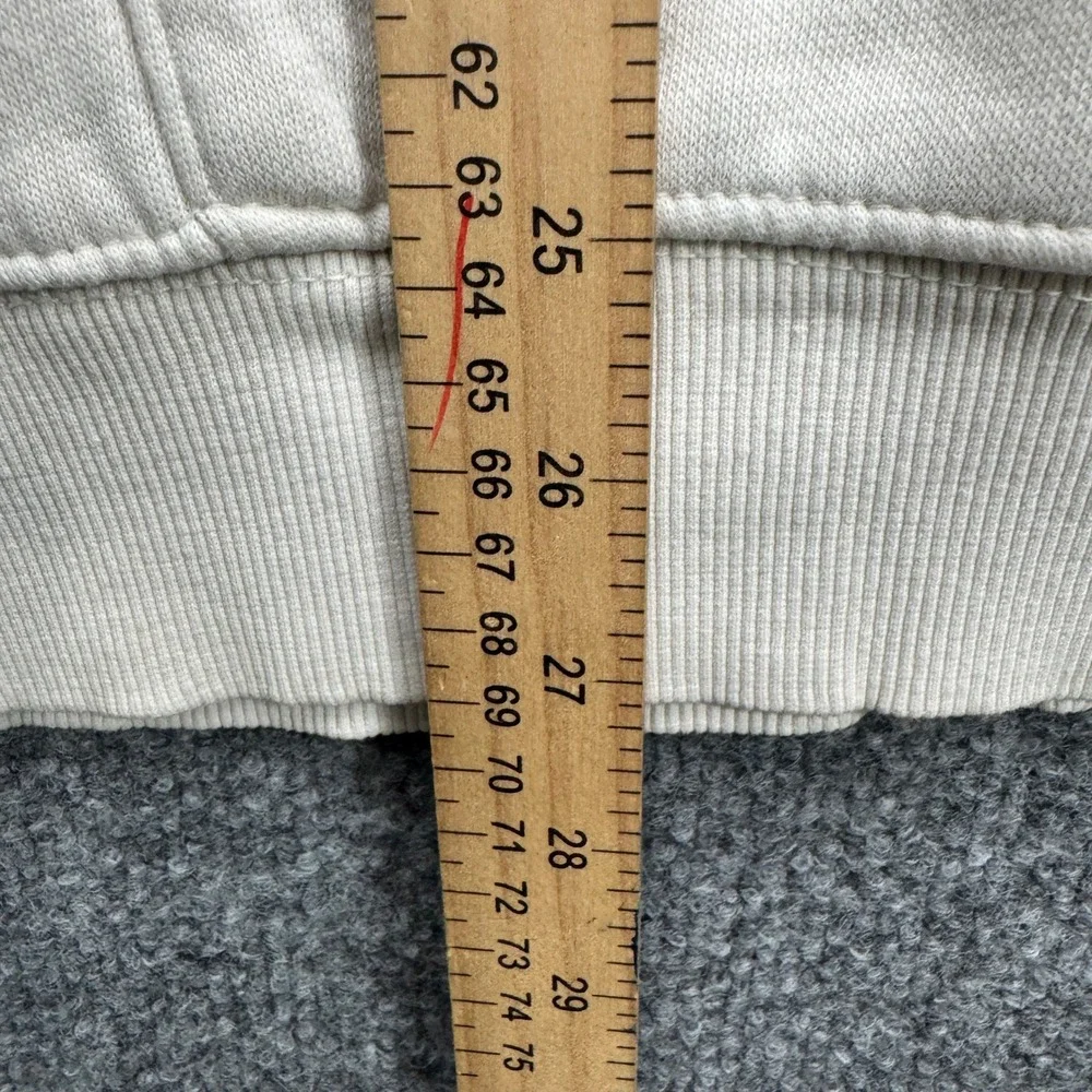 The North Face Mens Large Off White Long Sleeve Box Logo Hoodie Fleece Outdoor